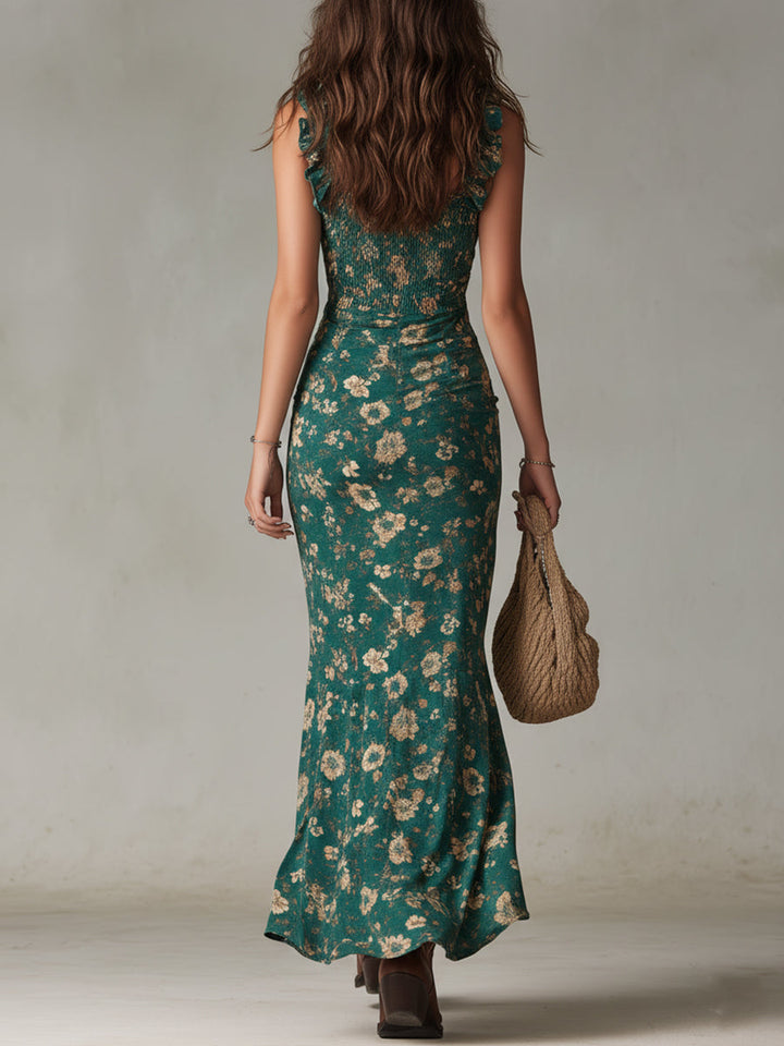 Agnès Paris | Robe Élégante Fendue Bohème Jade