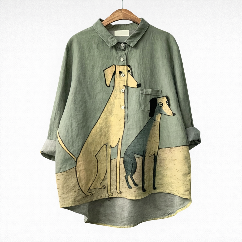 Agnès Paris | Blouse Élégante à Motif Canin