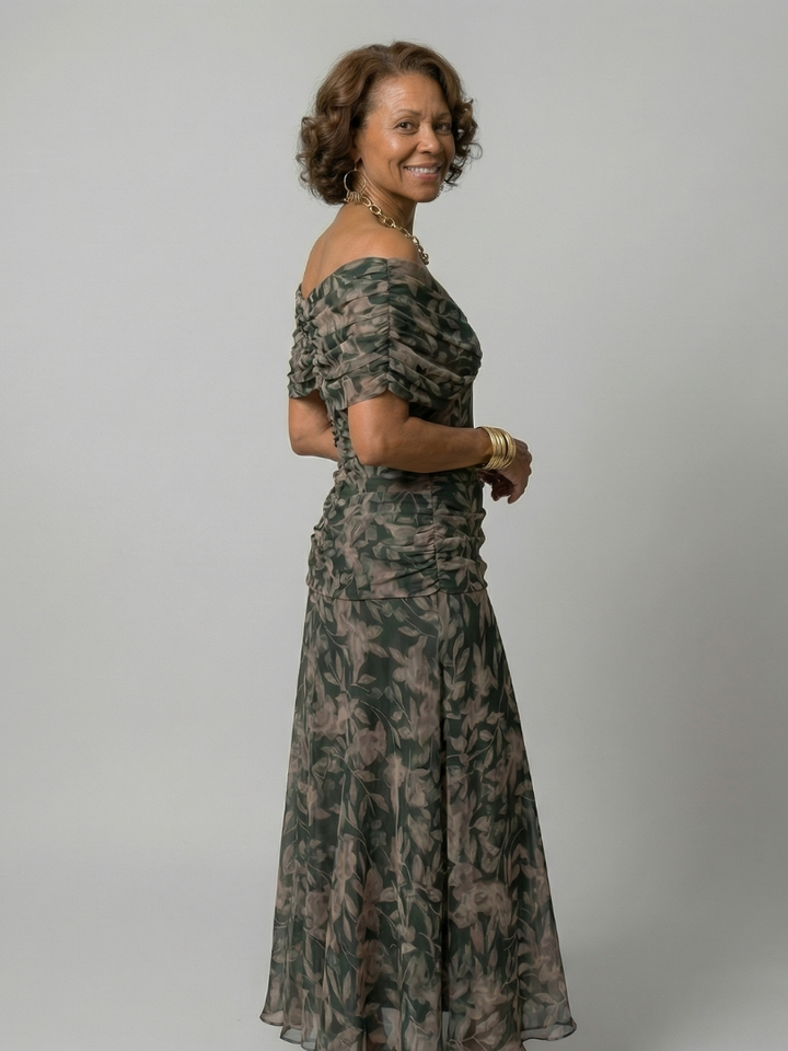 Agnès Paris | Robe Midi Décontractée à Épaules Dénudées Calen