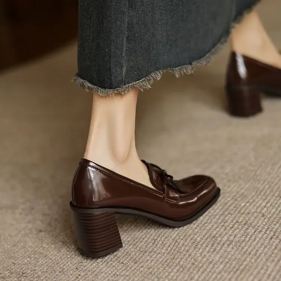 Agnès Paris | Mocassins à Pampilles Talon Bloc Élina
