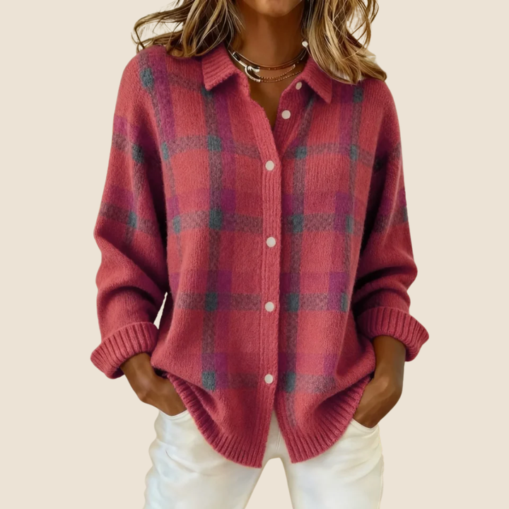 Agnès Paris | Veste-Chemise en Maille à Carreaux Florence