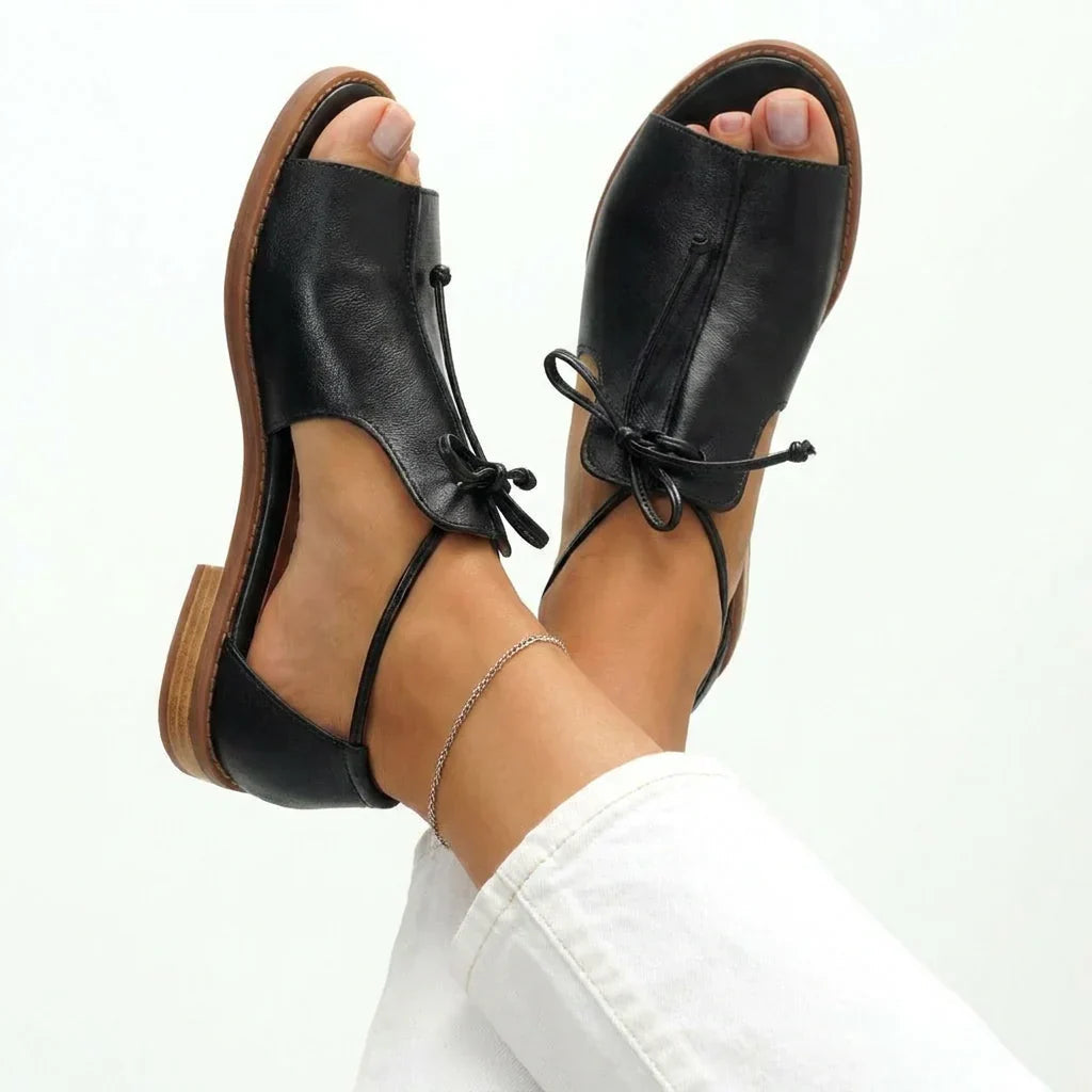 Agnès Paris | Sandales Plates en Cuir Nicole
