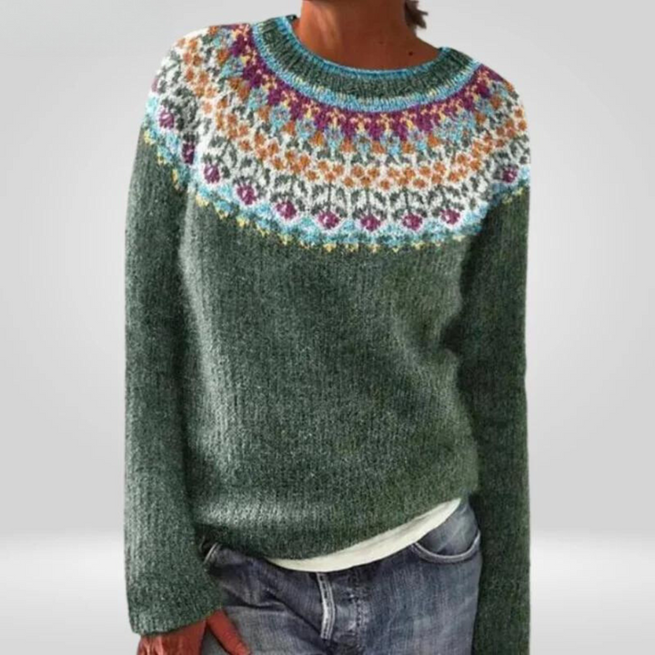 Agnès Paris | Pull Maille Vert Sauge Véronique