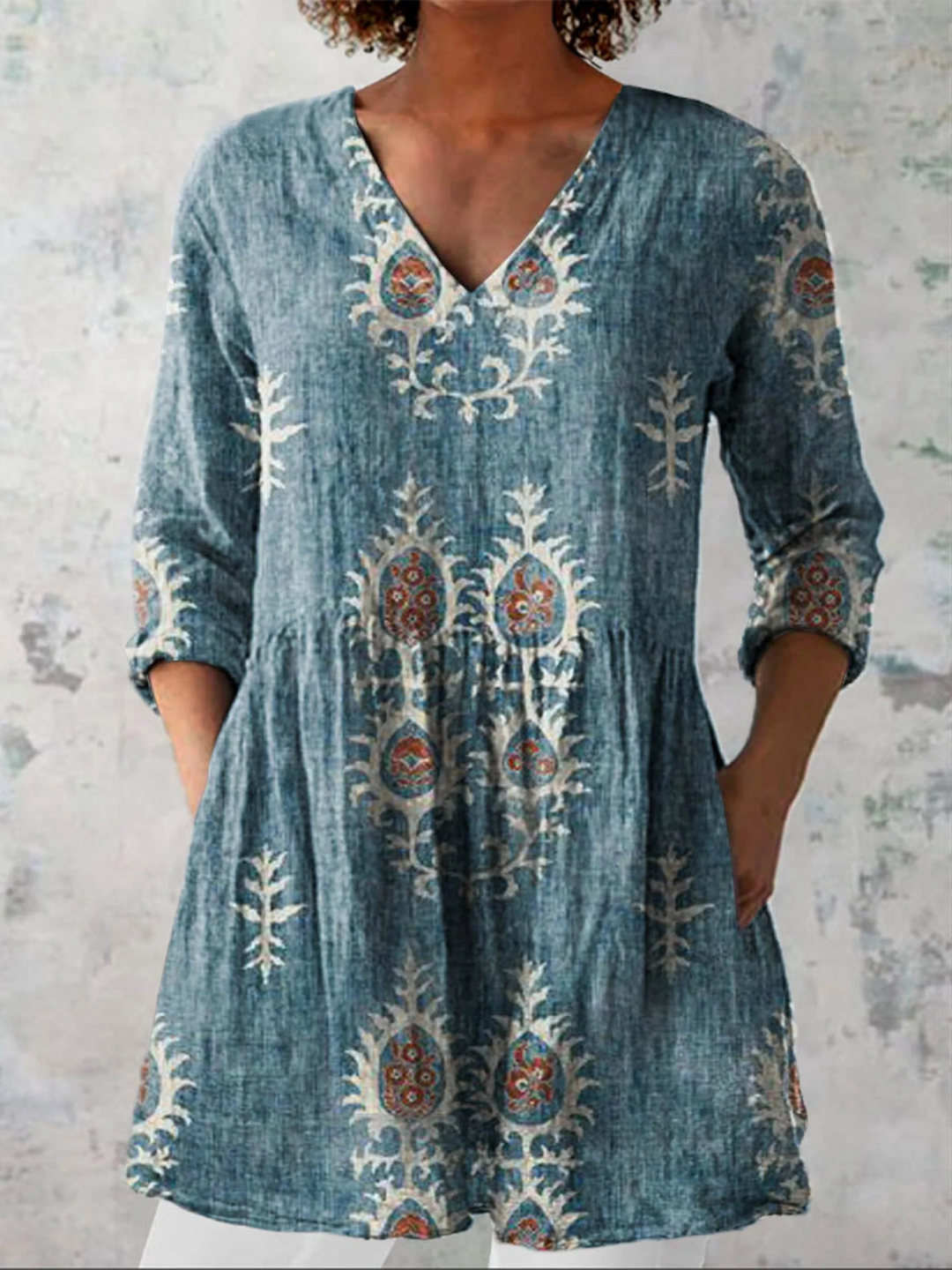 Agnès Paris | Blouse Longue Col V Fluide Aveline