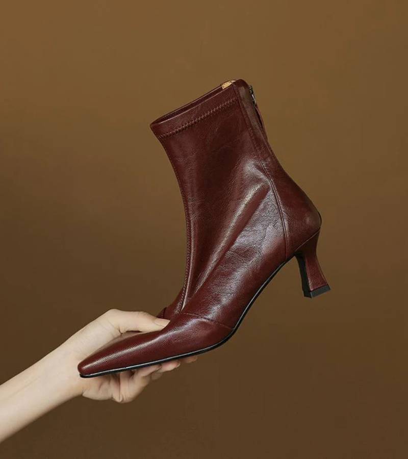 Agnès Paris | Bottines en cuir à talon élégant