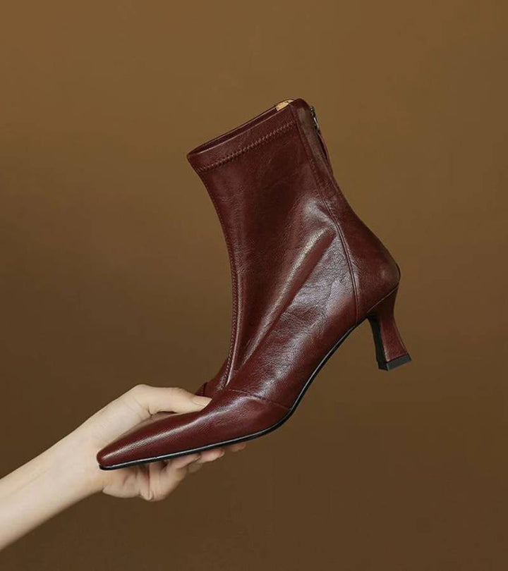 Agnès Paris | Bottines en cuir à talon élégant
