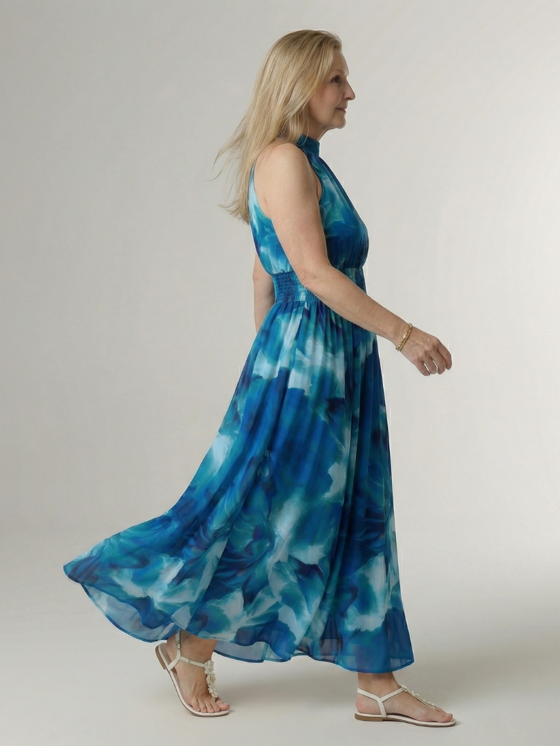 Agnès Paris | Robe Midi à Encolure Halter Froncée Sylin