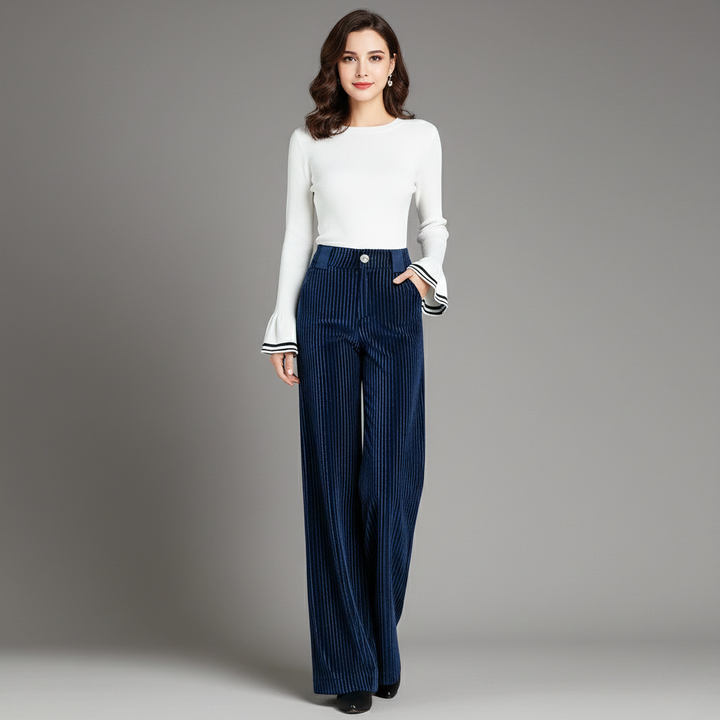 Agnès Paris | PANTALON EN VELOURS TRICOTÉ TAILLE HAUTE POUR FEMME