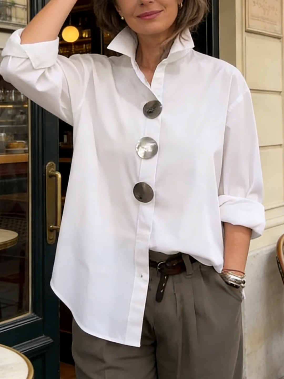 Agnès Paris | Chemisier Élégant À Gros Boutons Sophie