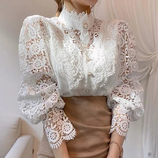 Agnès Paris | Chemise à manches longues avec dentelle et détails Tove