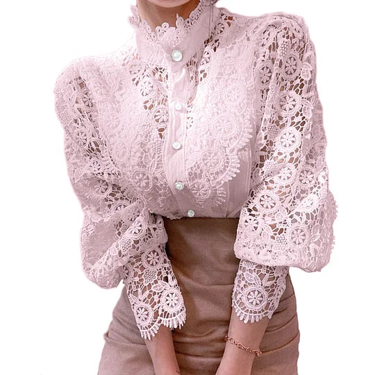 Agnès Paris | Chemise à manches longues avec dentelle et détails Tove