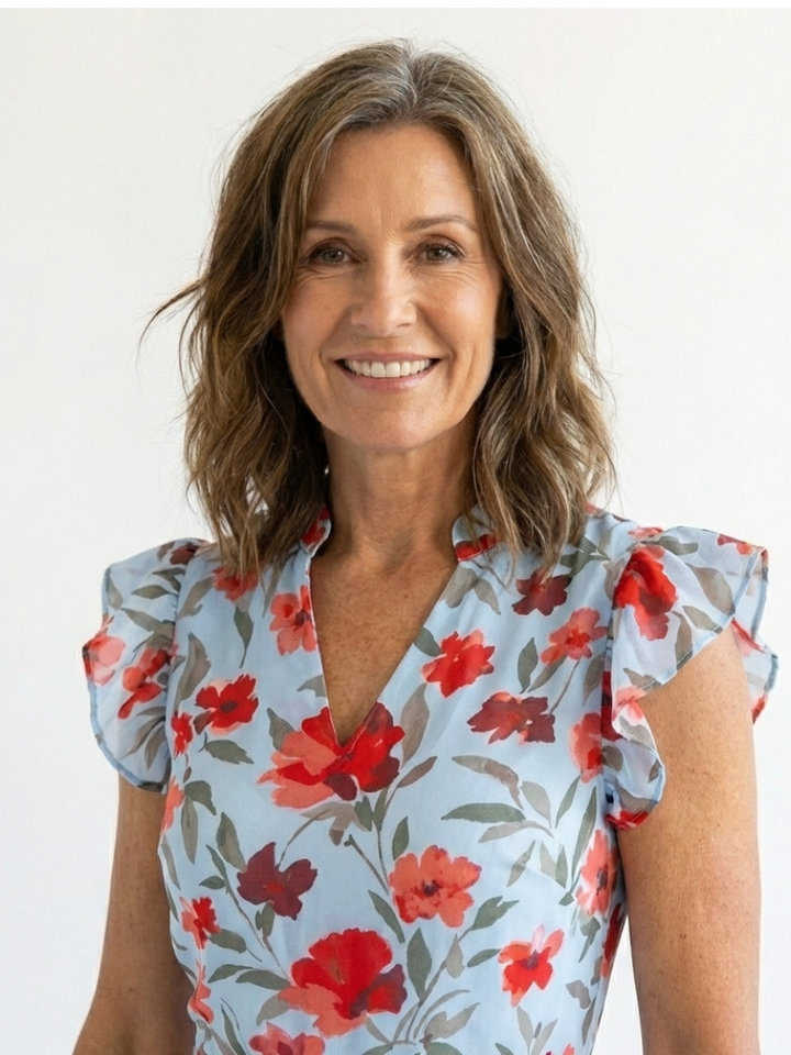 Agnès Paris | Robe Midi Évasée à Imprimé Floral Lila