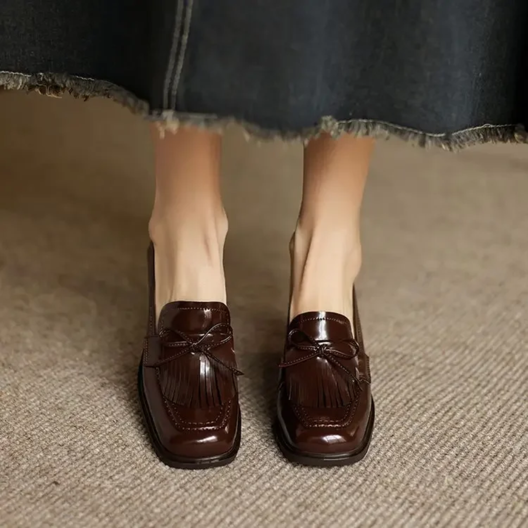 Agnès Paris | Mocassins à Pampilles Talon Bloc Élina
