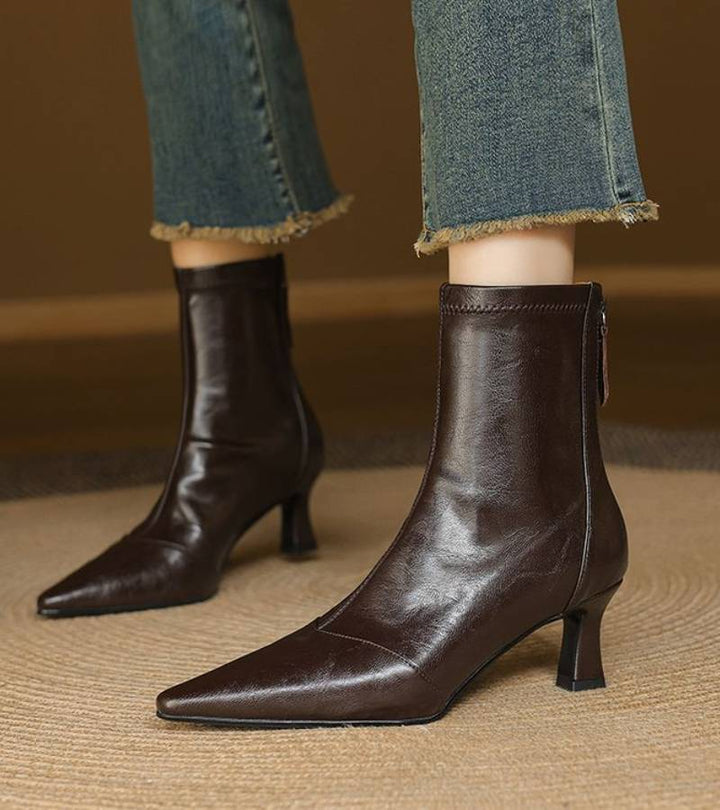 Agnès Paris | Bottines en cuir à talon élégant