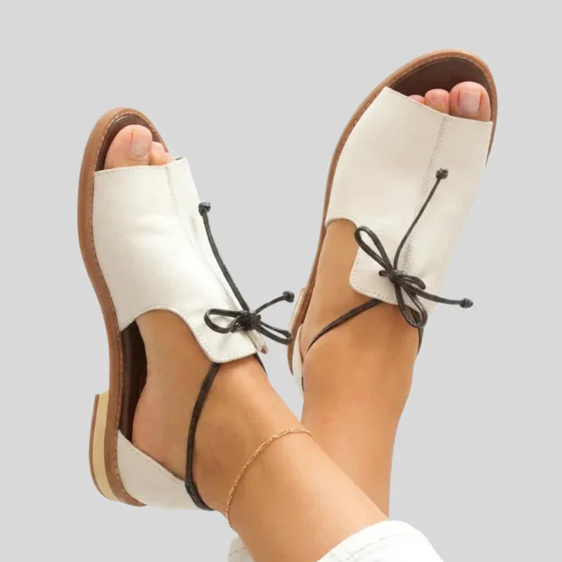 Agnès Paris | Sandales Plates en Cuir Nicole