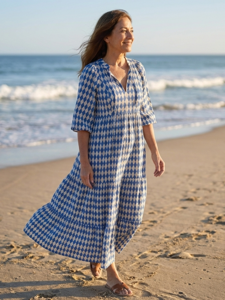 Agnès Paris | Robe Midi à Imprimé Diamant Elodie