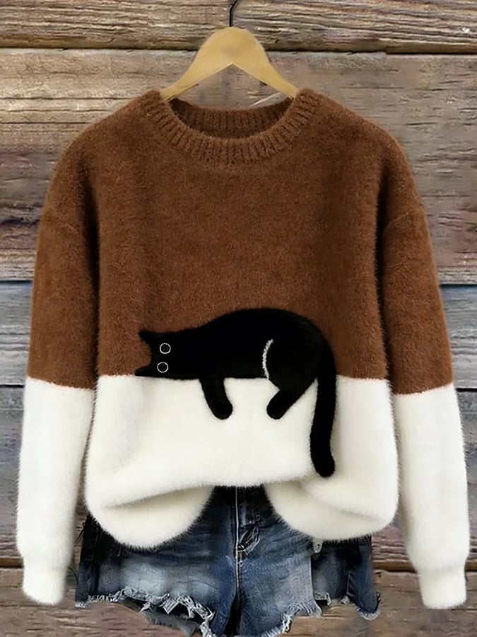 Agnès Paris | Pull Douillet Chat Endormi Charlotte
