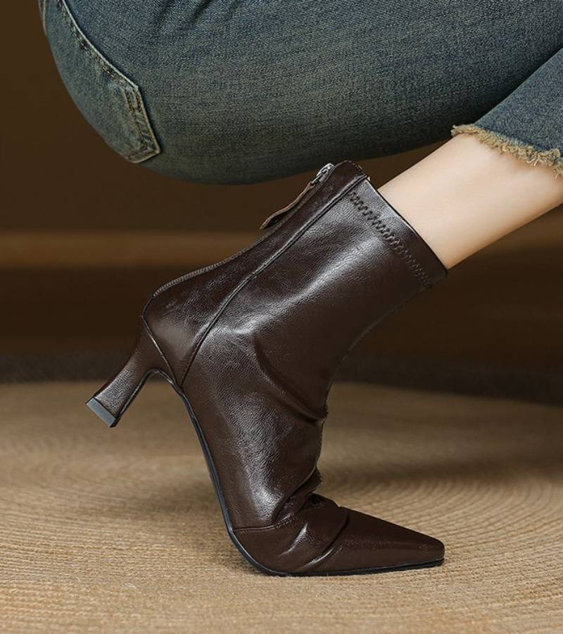 Agnès Paris | Bottines en cuir à talon élégant
