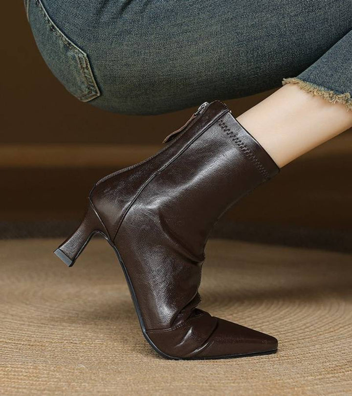 Agnès Paris | Bottines en cuir à talon élégant