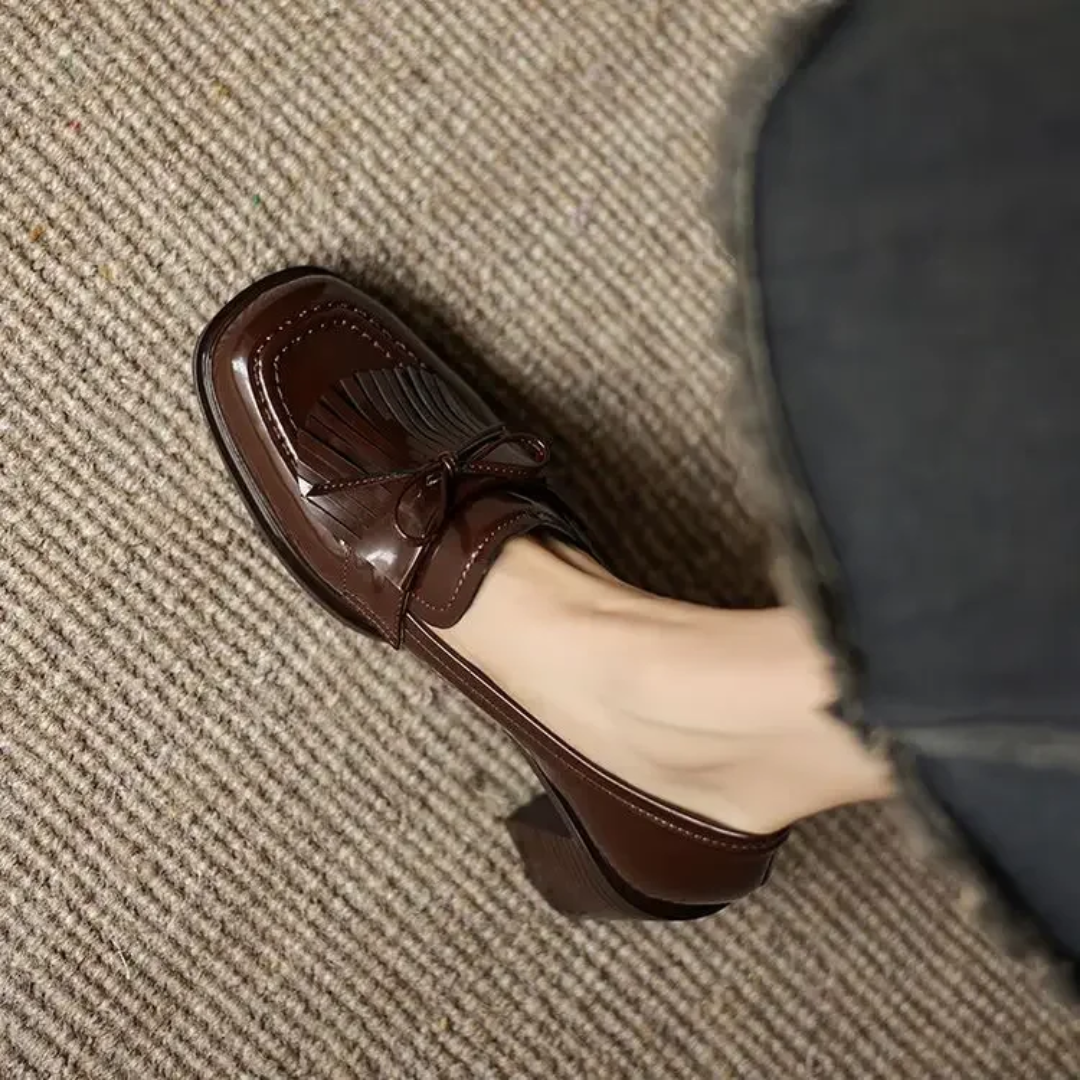 Agnès Paris | Mocassins à Pampilles Talon Bloc Élina