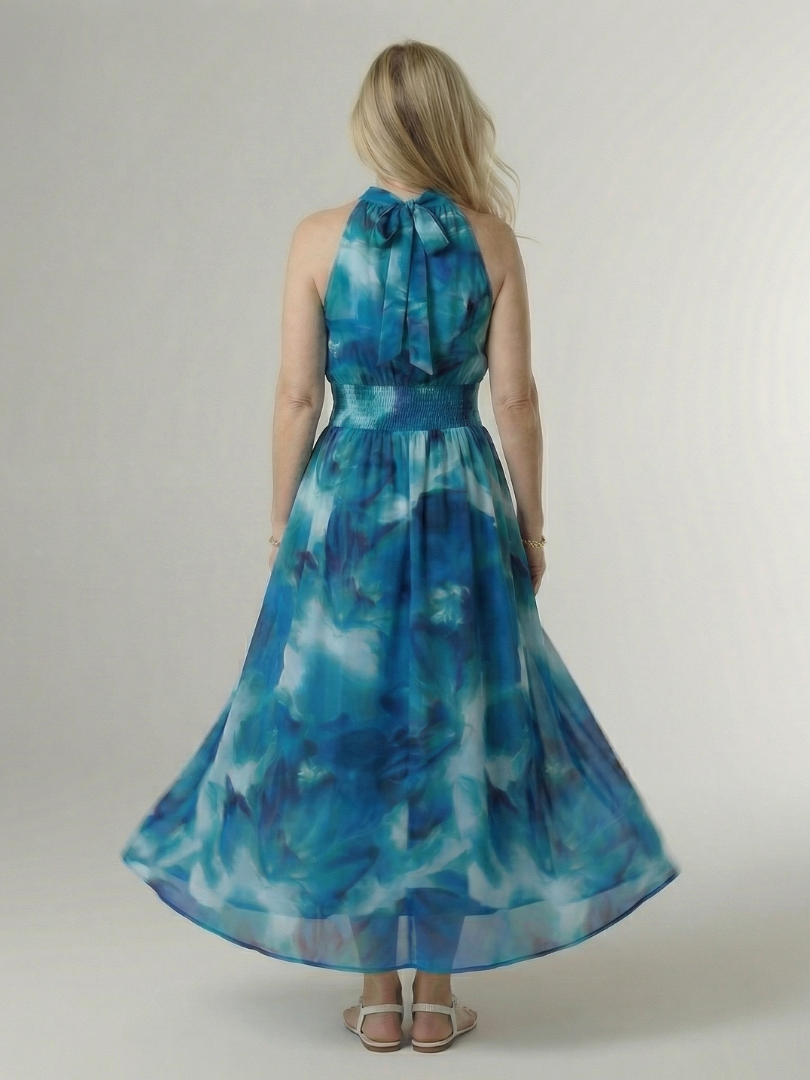 Agnès Paris | Robe Midi à Encolure Halter Froncée Sylin