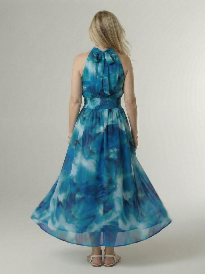 Agnès Paris | Robe Midi à Encolure Halter Froncée Sylin