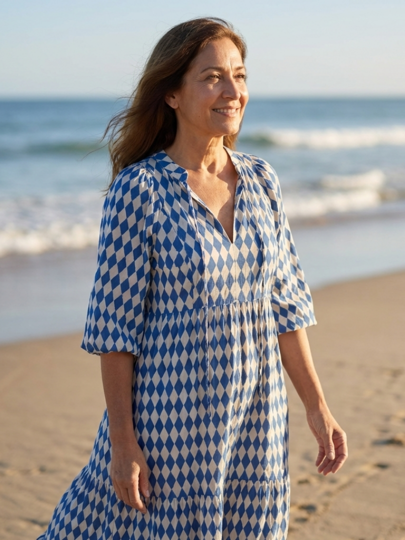 Agnès Paris | Robe Midi à Imprimé Diamant Elodie