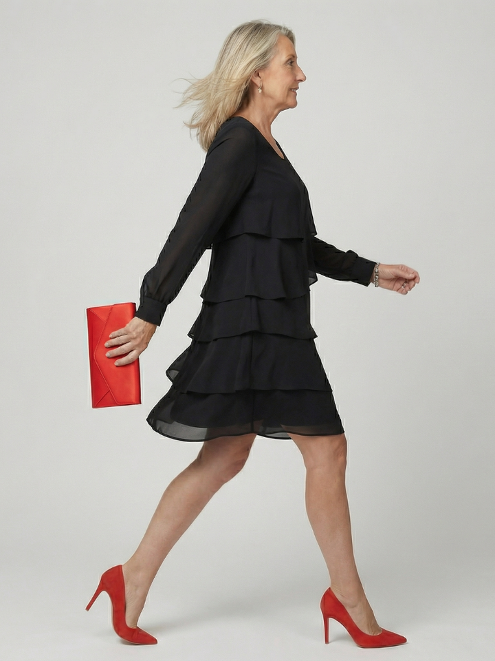 Agnès Paris | Robe à couches propre longueur genou Lila