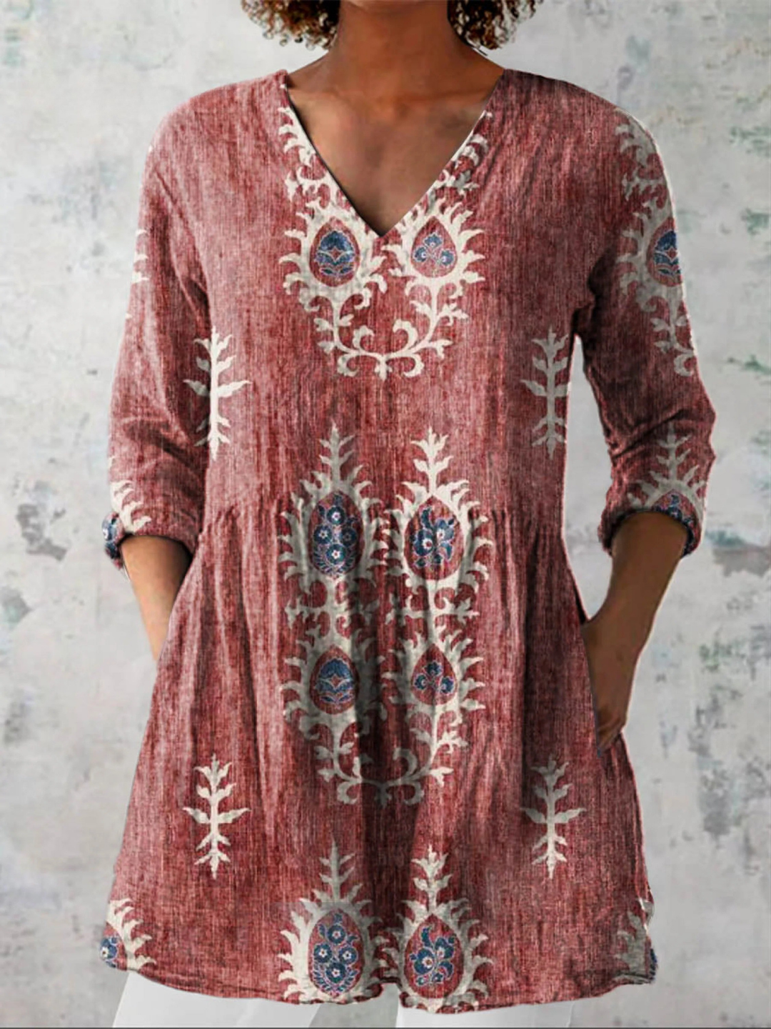 Agnès Paris | Blouse Longue Col V Fluide Aveline