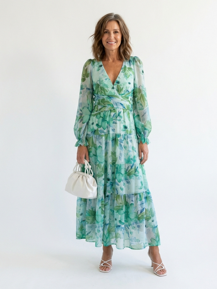 Agnès Paris | Robe Maxi Fleurie à Manches Longues Althea
