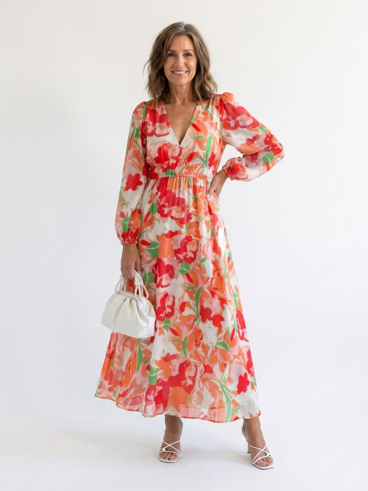 Agnès Paris | Robe Maxi Fleurie à Manches Longues Althea