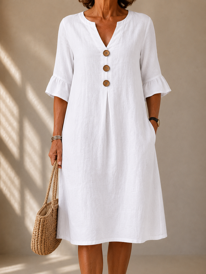 Agnès Paris | Robe Boutonnée Manches Corolle Nicole