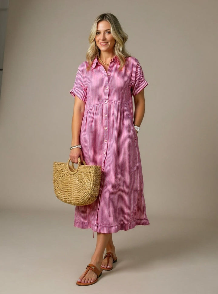 Agnès Paris | Robe Rayée Élégante Claire