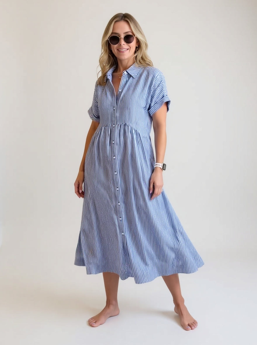 Agnès Paris | Robe Rayée Élégante Claire