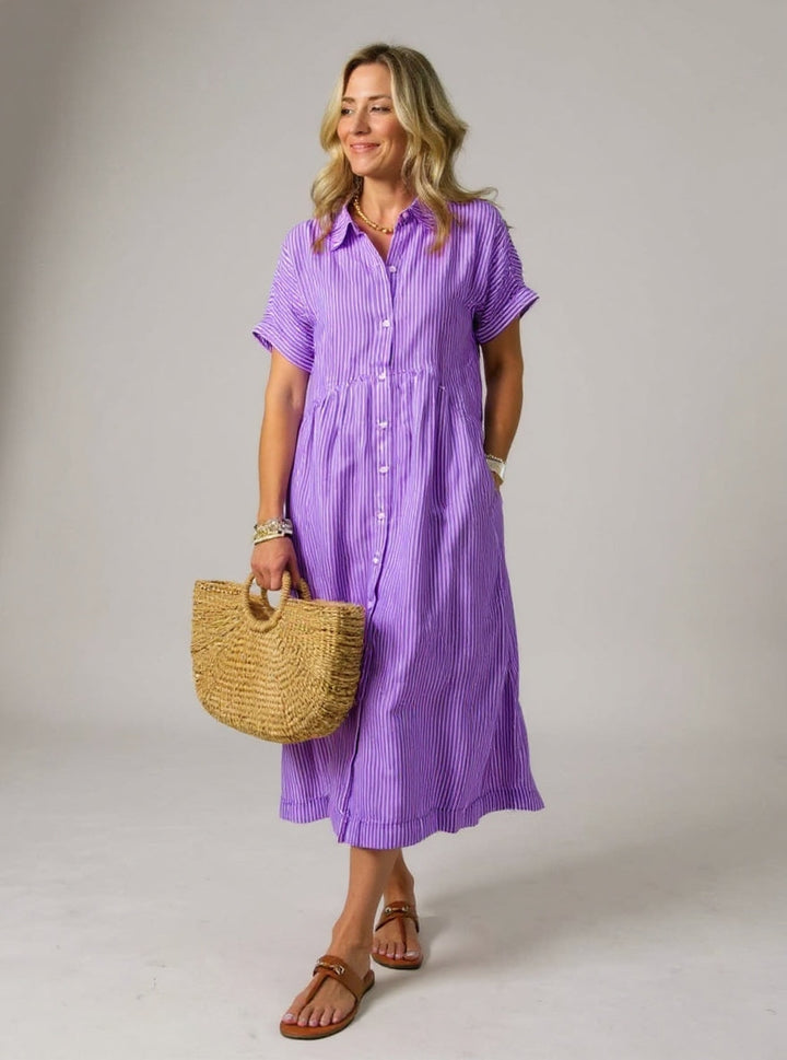 Agnès Paris | Robe Rayée Élégante Claire