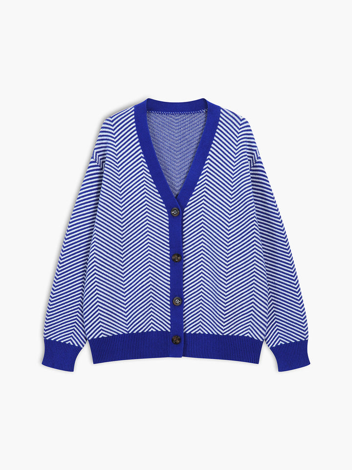 Agnès Paris | Cardigan Chevrons Contrastés Michèle