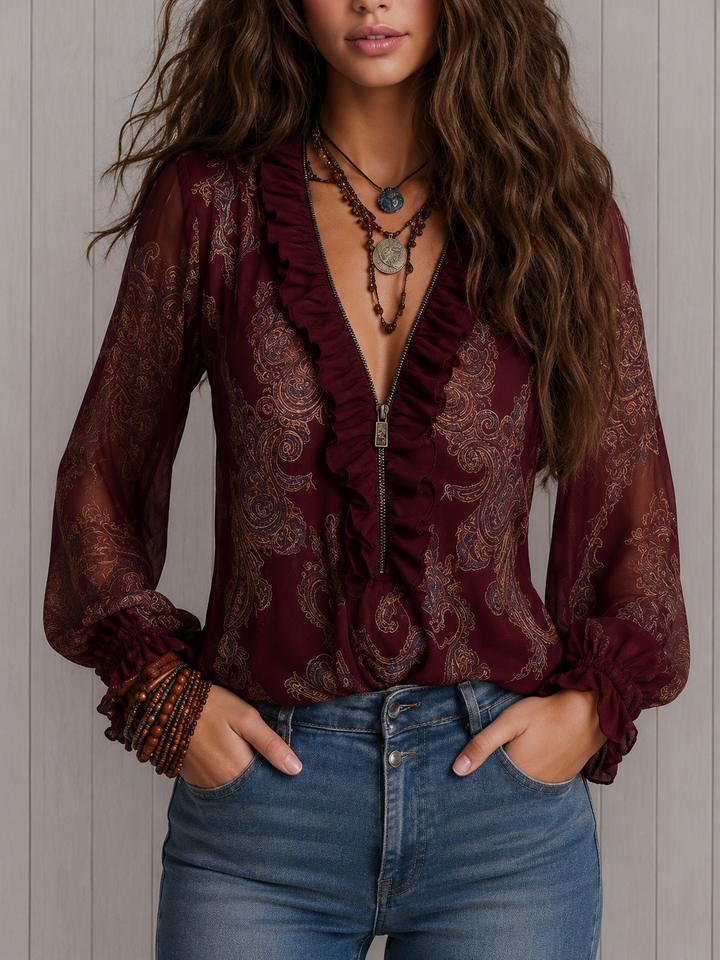 Agnès Paris | Blouse Raffinée à Volants Éléonore