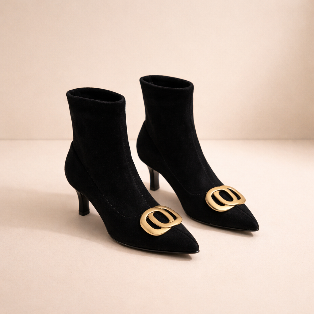 Agnès Paris | Bottines Pointues en Velours Juliette