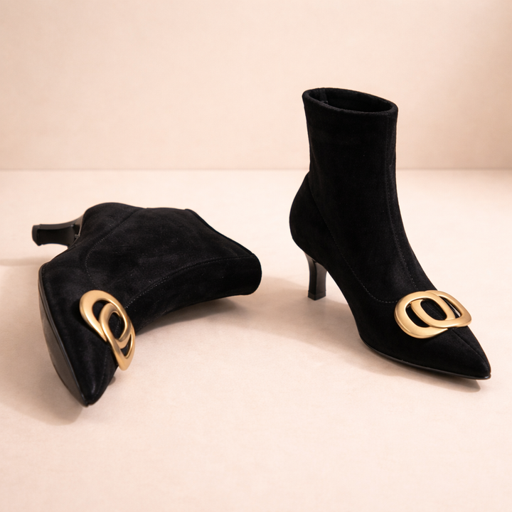 Agnès Paris | Bottines Pointues en Velours Juliette