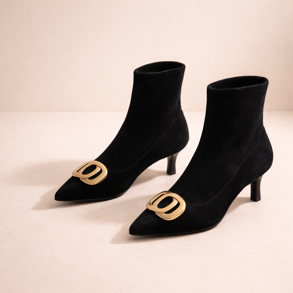 Agnès Paris | Bottines Pointues en Velours Juliette
