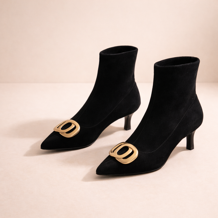 Agnès Paris | Bottines Pointues en Velours Juliette