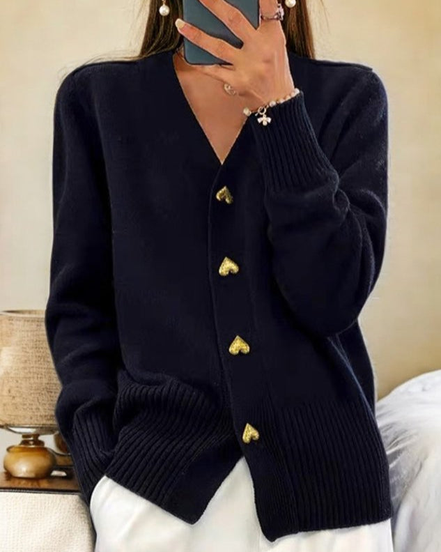 Agnès Paris | Cardigan Col V Boutons Dorés Nathalie