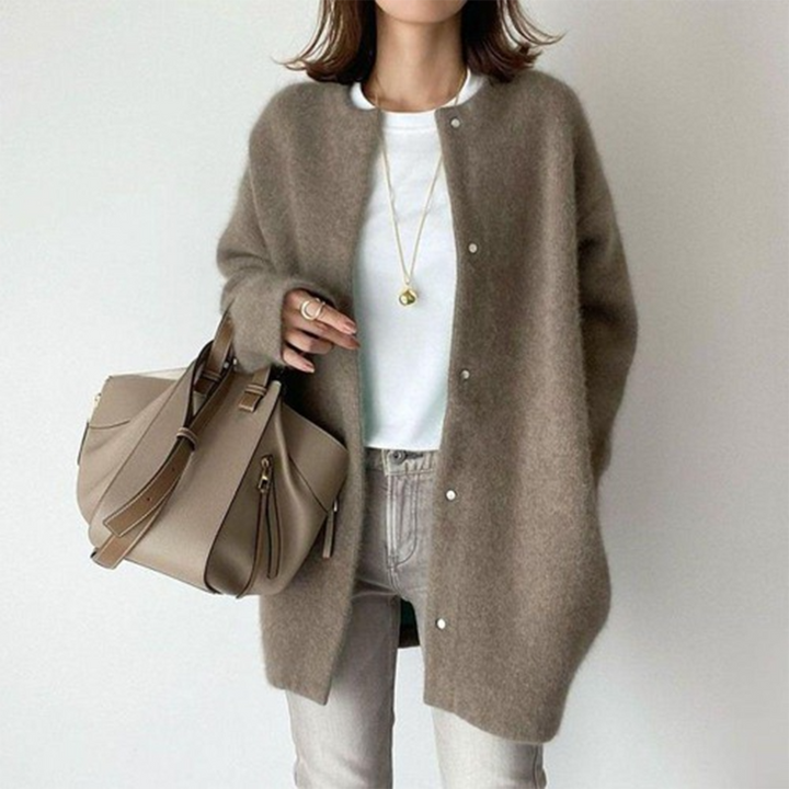 Agnès Paris | Cardigan Long Sans Col Léa