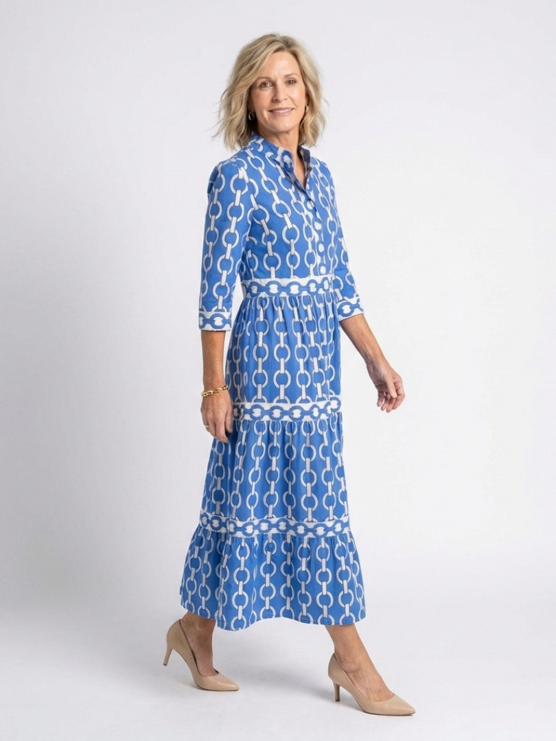 Agnès Paris | Robe midi à manches trois quarts Ysolde