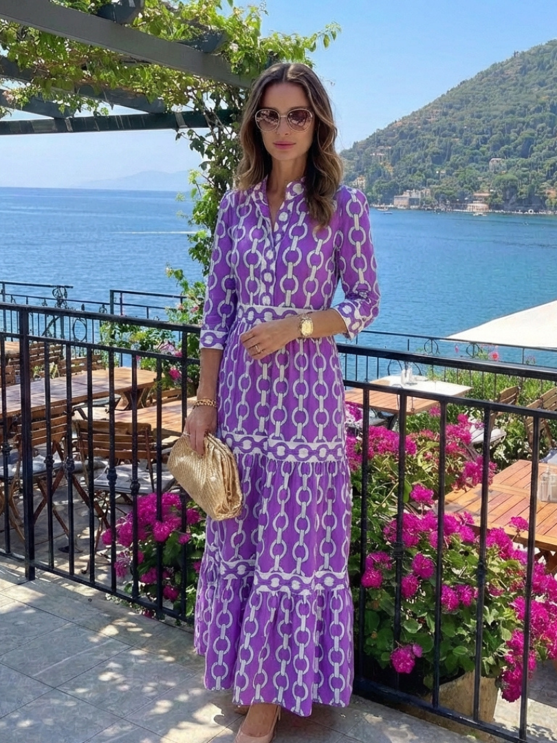 Agnès Paris | Robe midi à manches trois quarts Ysolde