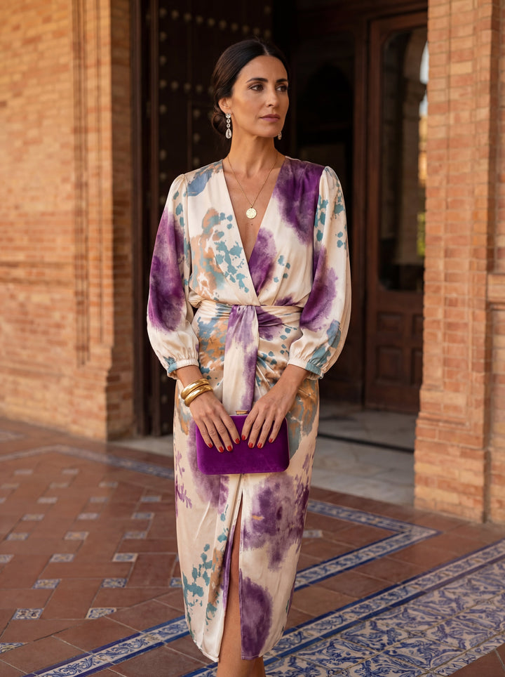 Agnès Paris | Robe Portefeuille Satinée Léa
