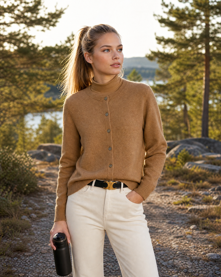 Agnès Paris | Cardigan Fin Col Montant Léa