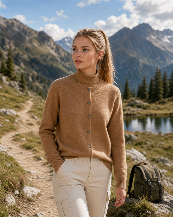 Agnès Paris | Cardigan Fin Col Montant Léa