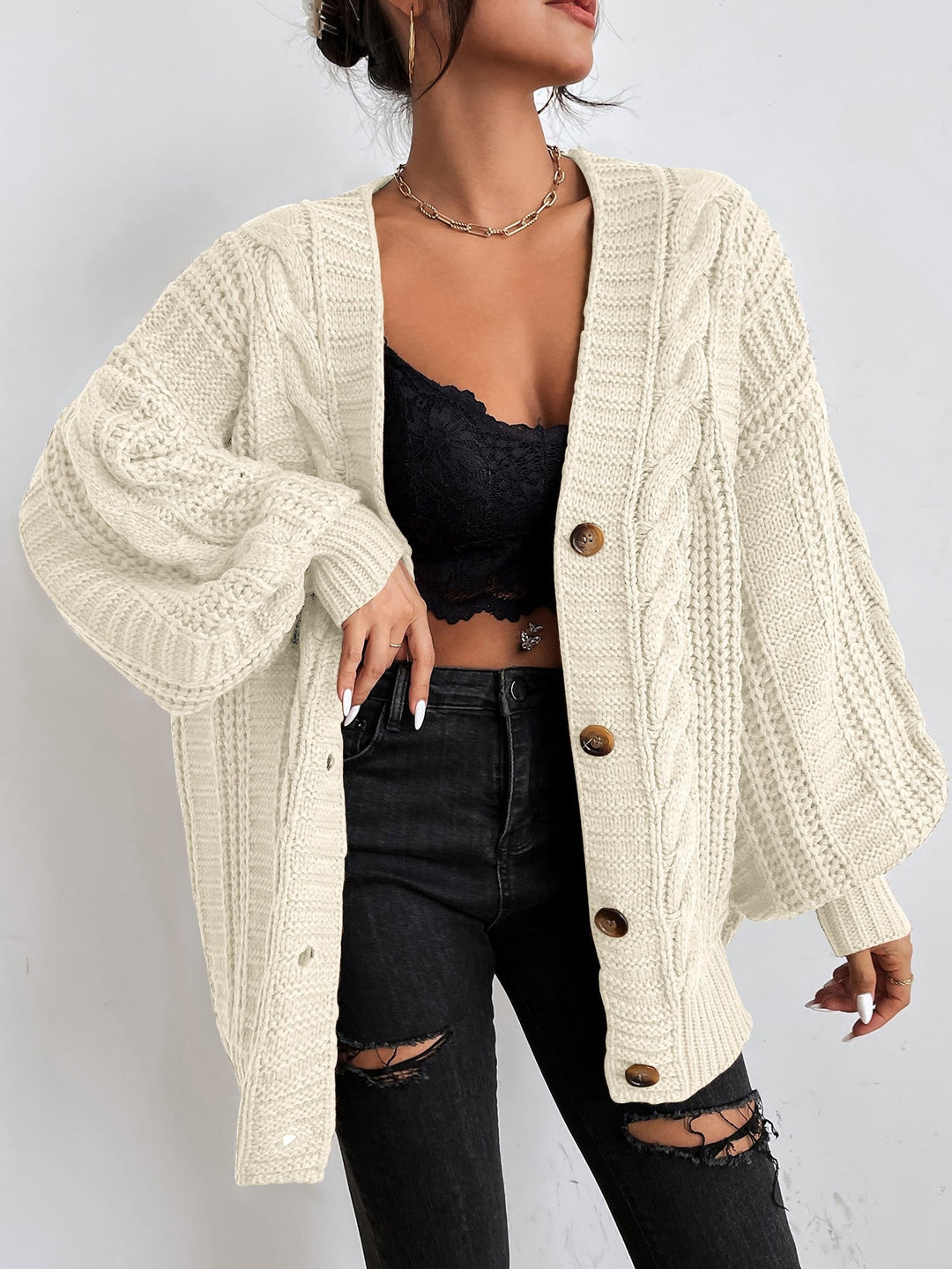 Agnès Paris | Cardigan Oversize Torsadé Pauline