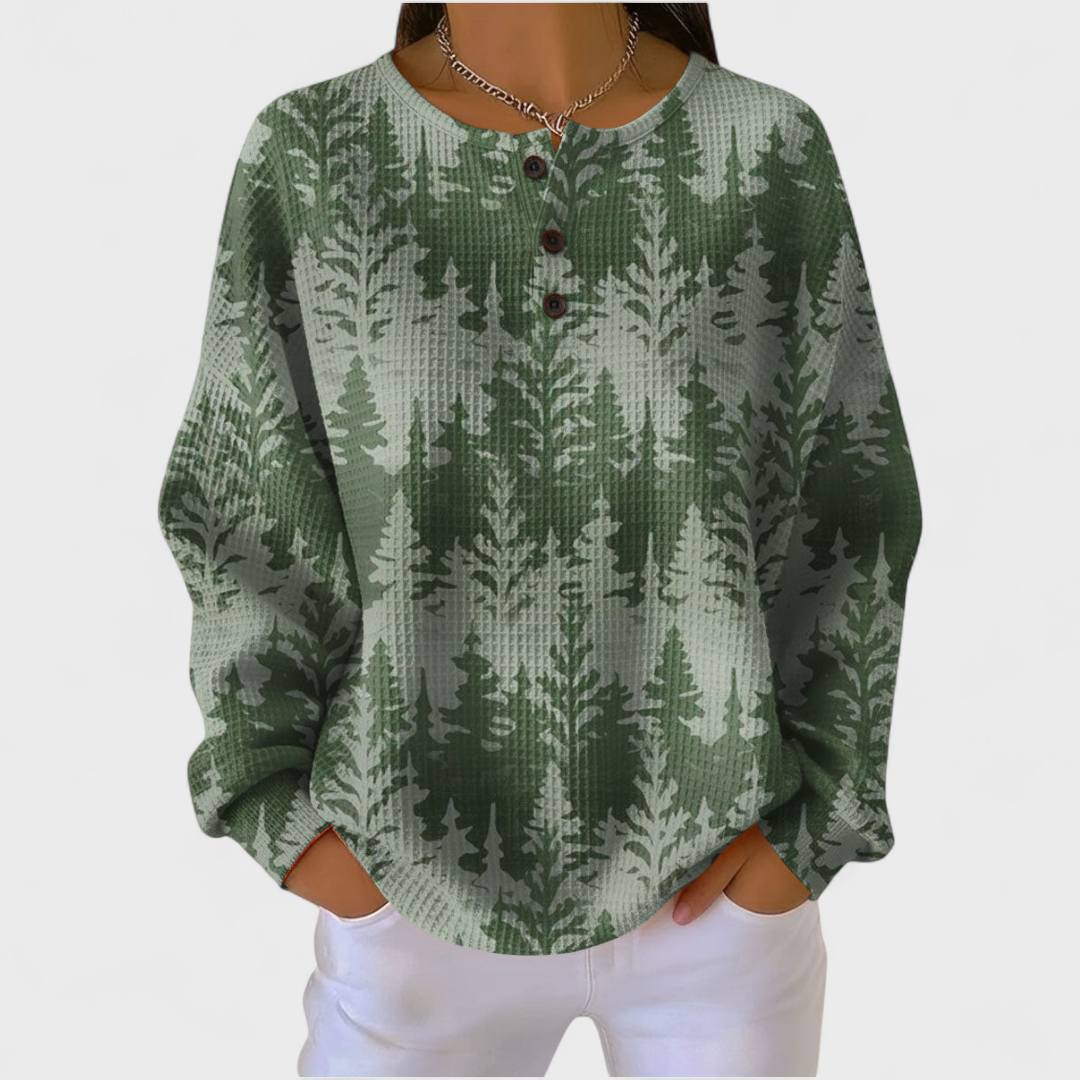 Agnès Paris | Pull Gaufré Forêt de Sapins Brigitte
